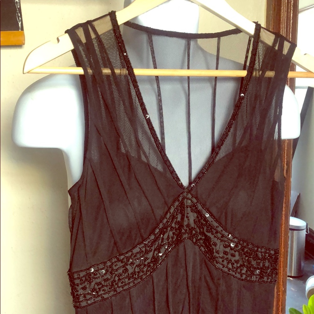 Beaded boho pretty hippie LBD dress